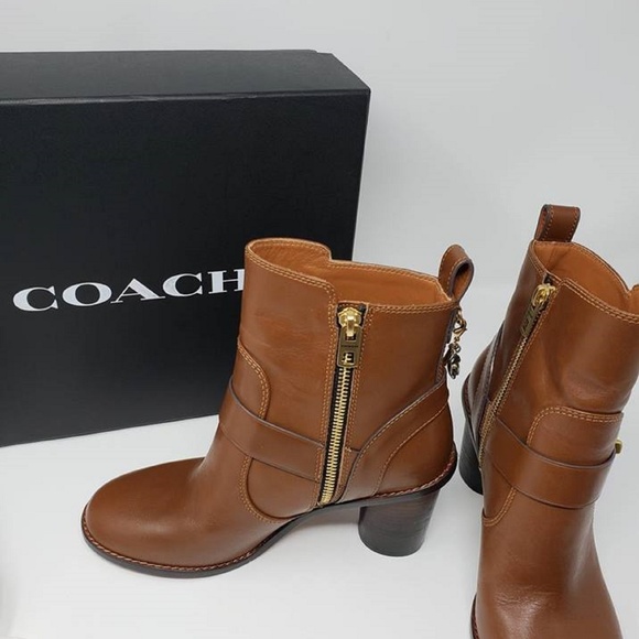 Coach Brown Saddle Moto Boots/Booties - Picture 3 of 8